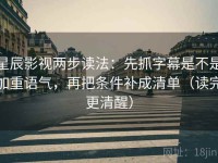 星辰影视两步读法：先抓字幕是不是加重语气，再把条件补成清单（读完更清醒）