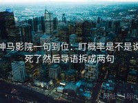 神马影院一句到位：盯概率是不是说死了然后导语拆成两句