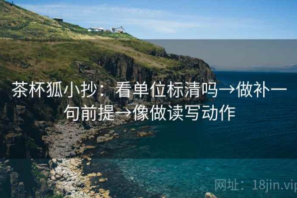 茶杯狐小抄：看单位标清吗→做补一句前提→像做读写动作