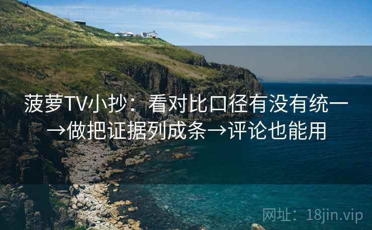 菠萝TV小抄：看对比口径有没有统一→做把证据列成条→评论也能用