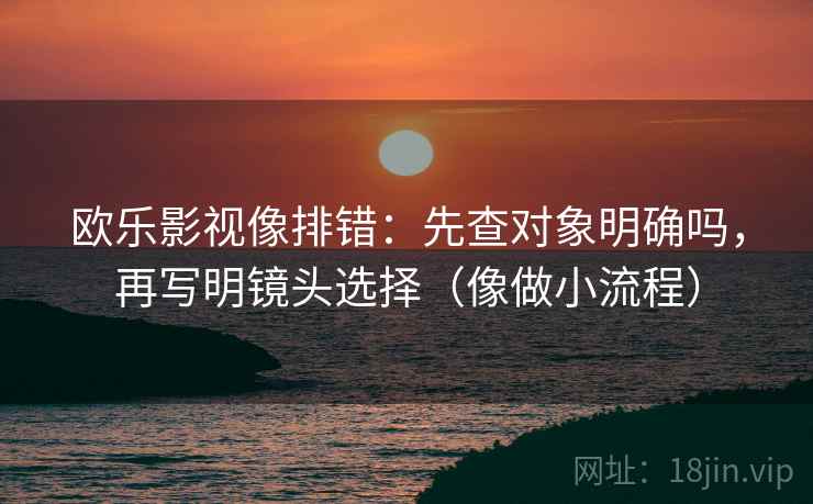 欧乐影视像排错：先查对象明确吗，再写明镜头选择（像做小流程）