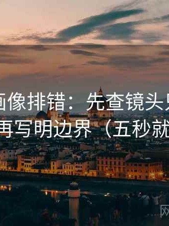 香蕉漫画像排错：先查镜头只给一面吗，再写明边界（五秒就能做）