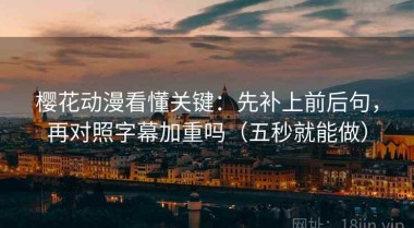 樱花动漫看懂关键：先补上前后句，再对照字幕加重吗（五秒就能做）