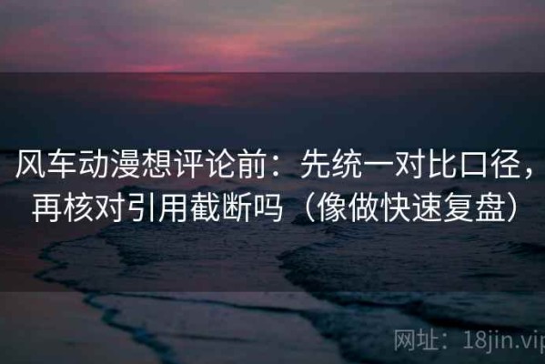 风车动漫想评论前：先统一对比口径，再核对引用截断吗（像做快速复盘）